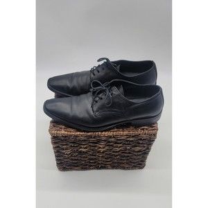 Donald J Pliner Men 9M Borak Oxford Plain shoe's Black Leather Italy Made